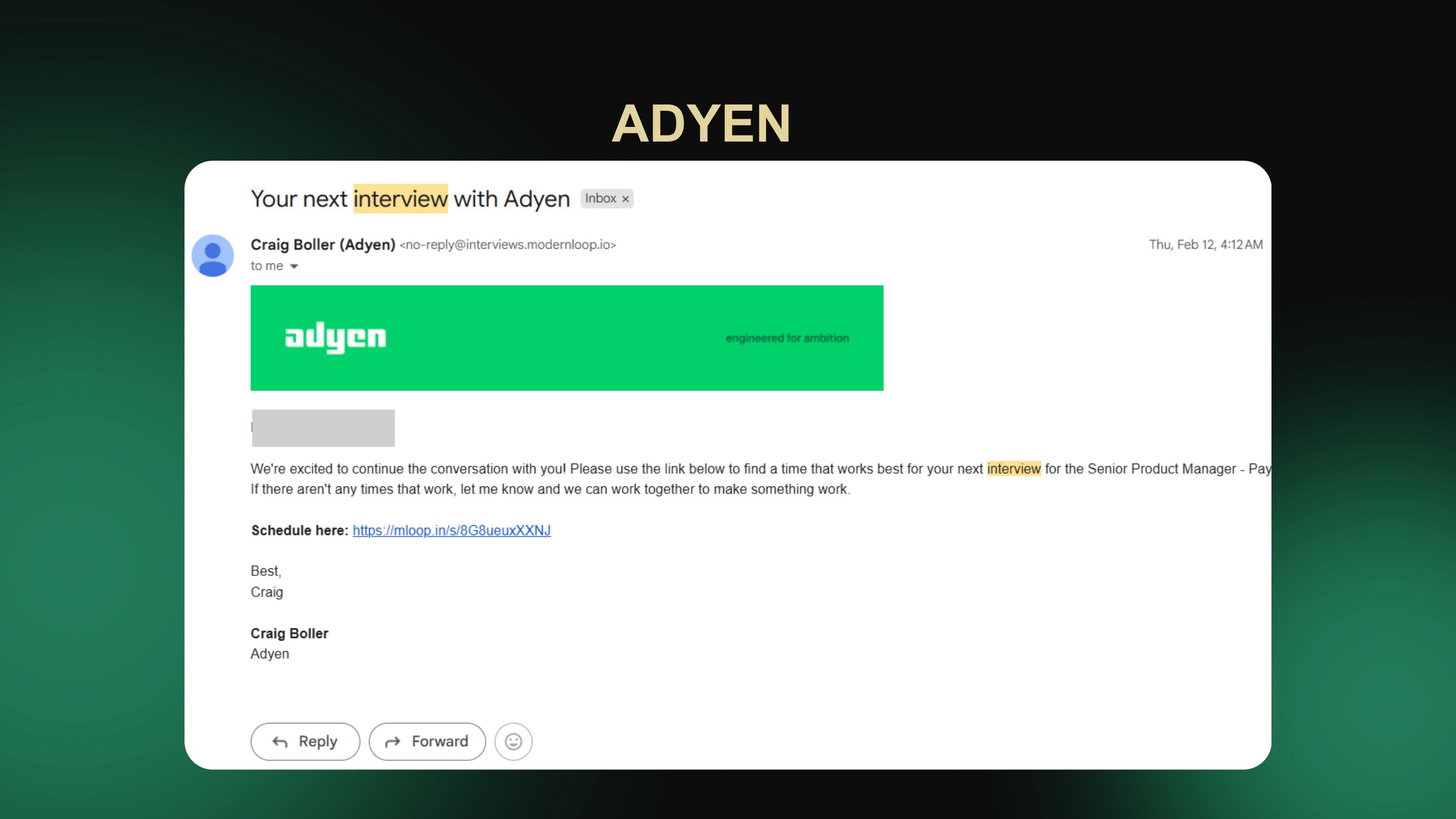 Interview / offer result